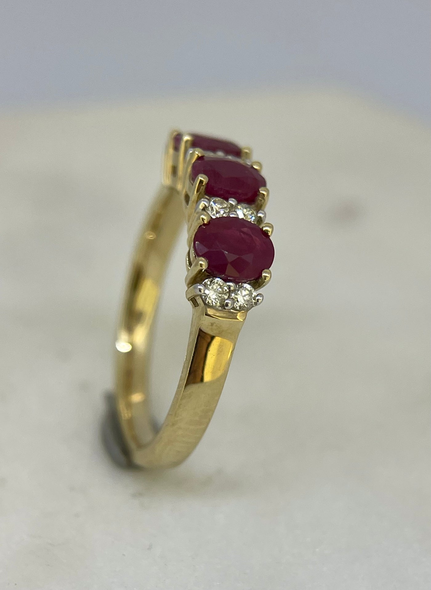 9ct Yellow Gold Ruby & Diamond ring