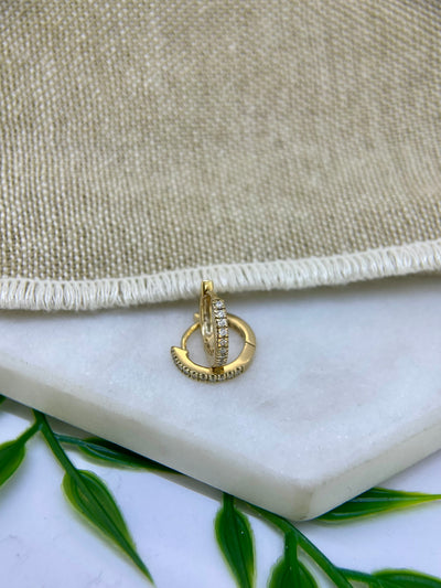 9ct Yellow Gold Diamond Huggies