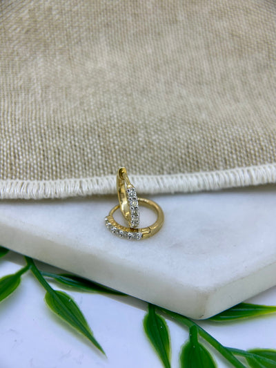 9ct Yellow Gold Diamond Huggies