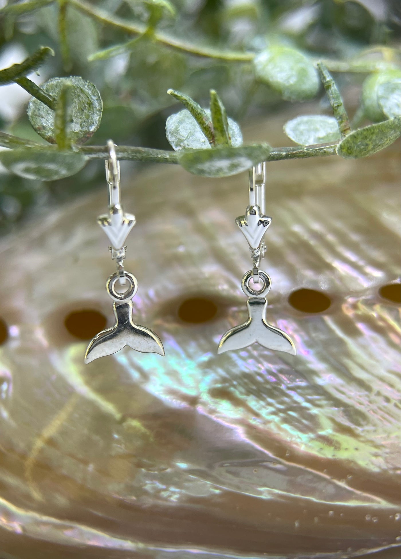 Sterling Silver Whale tail earrings