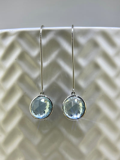 9ct White Gold Topaz Drop Earrings