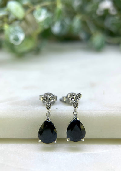 9ct White Gold Diamond & Sapphire Stud Earrings