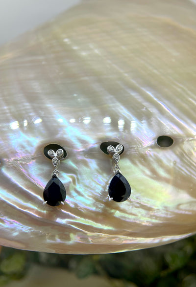 9ct White Gold Diamond & Sapphire Stud Earrings