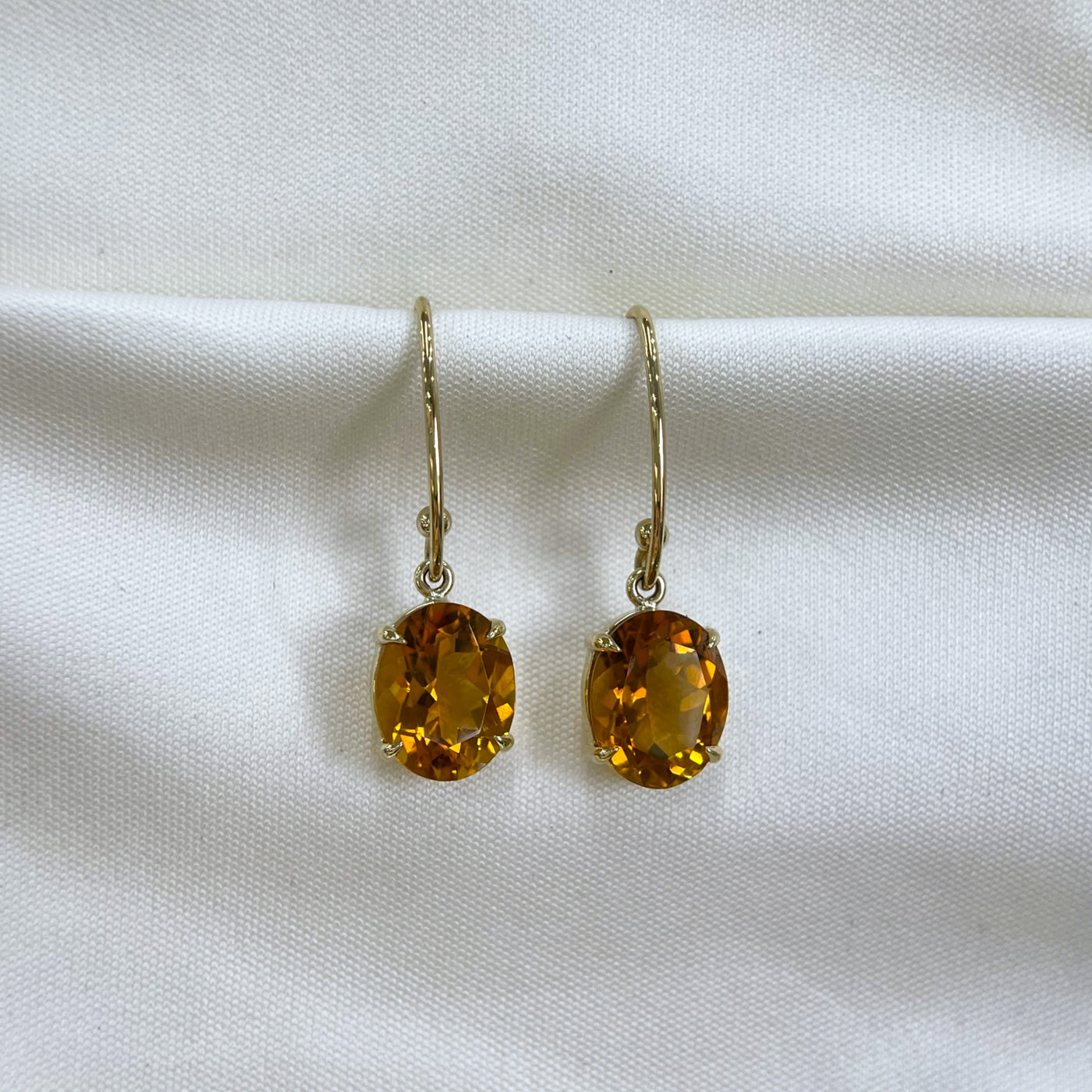 9ct yellow gold Citrine drops