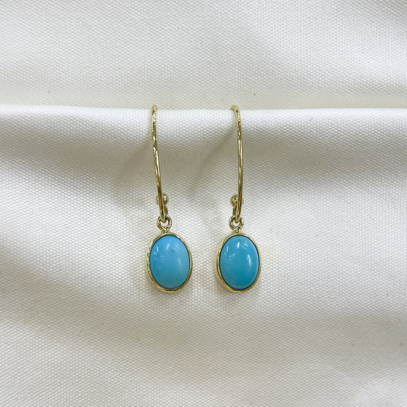 9ct yellow gold Turquoise drops