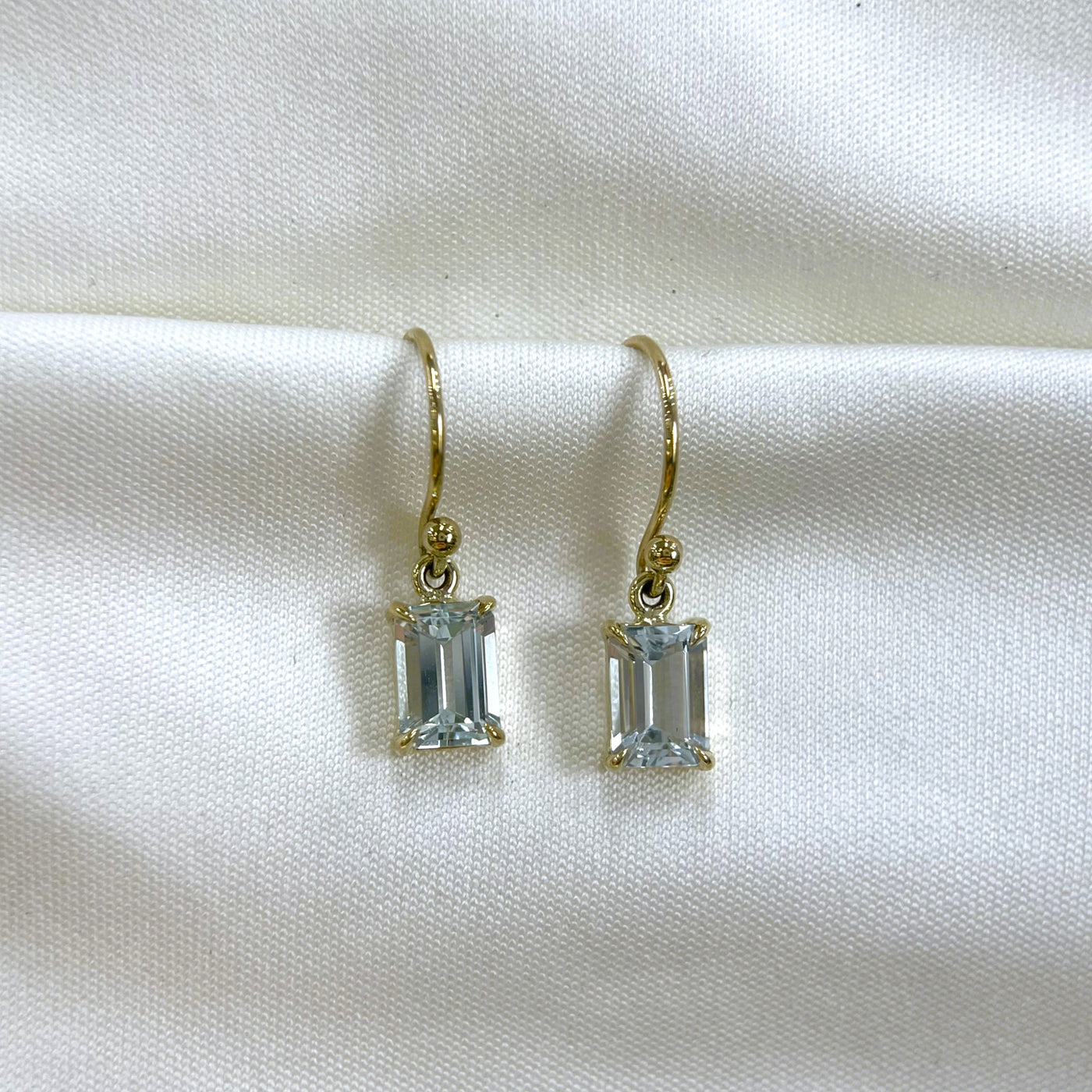 9ct Yellow gold Aquamarine drops