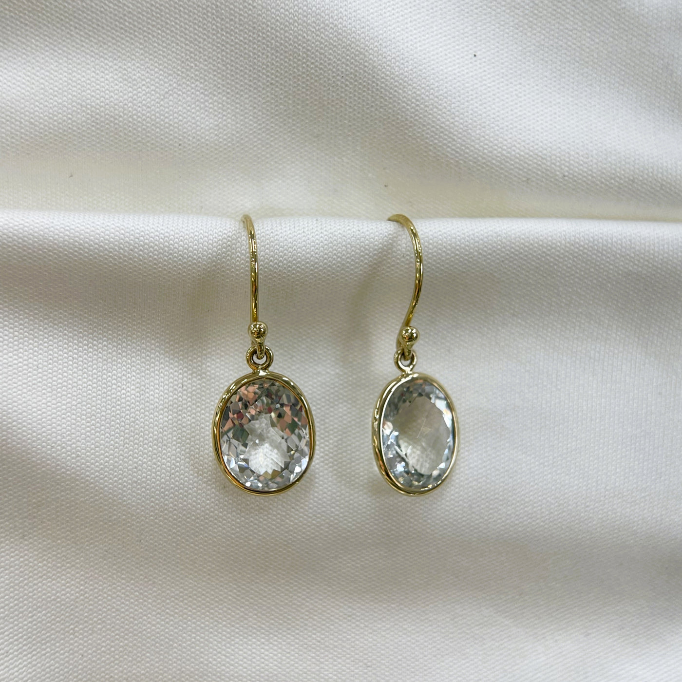 9ct yellow gold Aquamarine drops