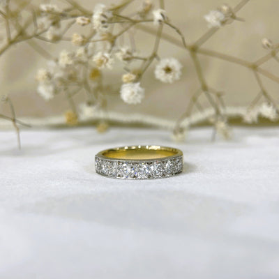 18ct Yellow/White gold diamond band