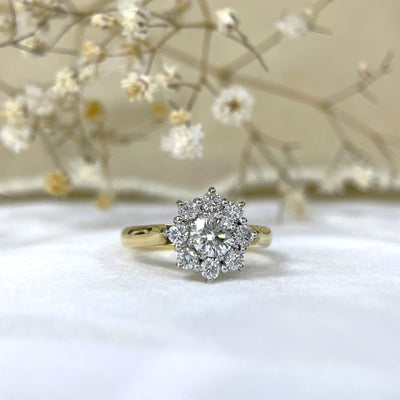 Handmade 18ct Yellow/white gold Diamond engagement ring