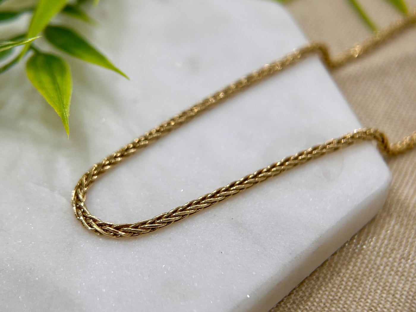 9ct Yellow gold wheat chain