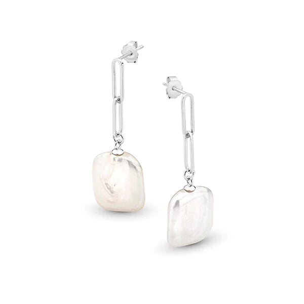 Sterling Silver Pearl link studs