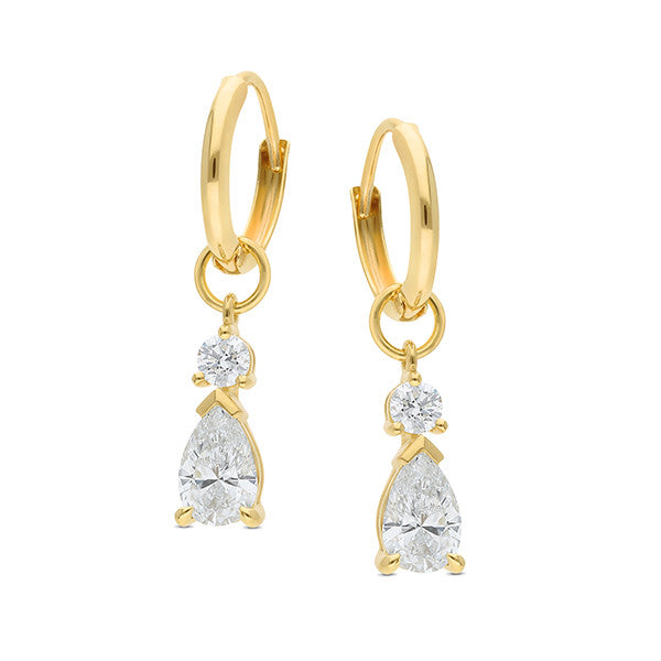 9ct Yellow gold Lab Diamond Drops