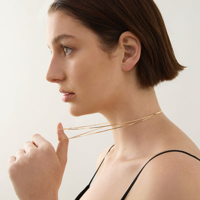 Mirage Yellow Gold Plated Double Chain Necklace