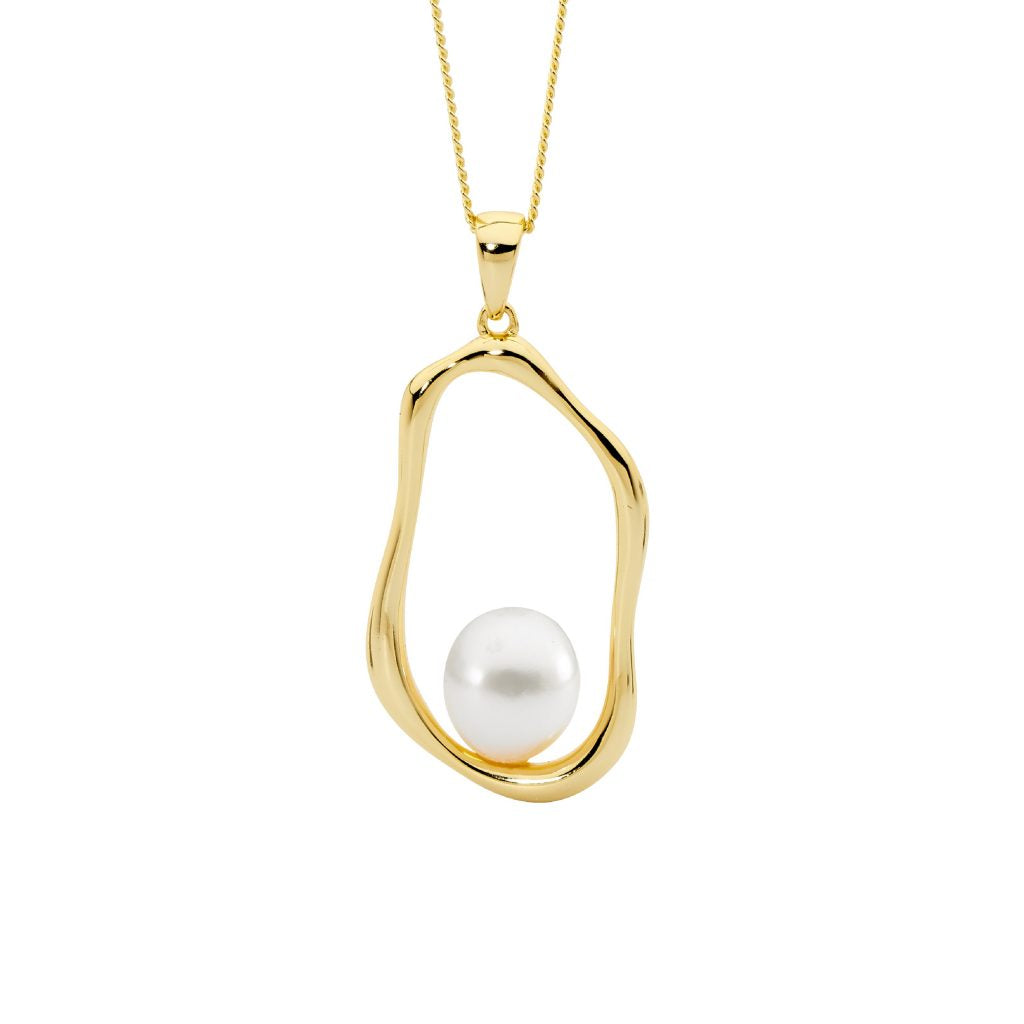 Freshwater pearl Sterling Silver Gold Plated Pendant