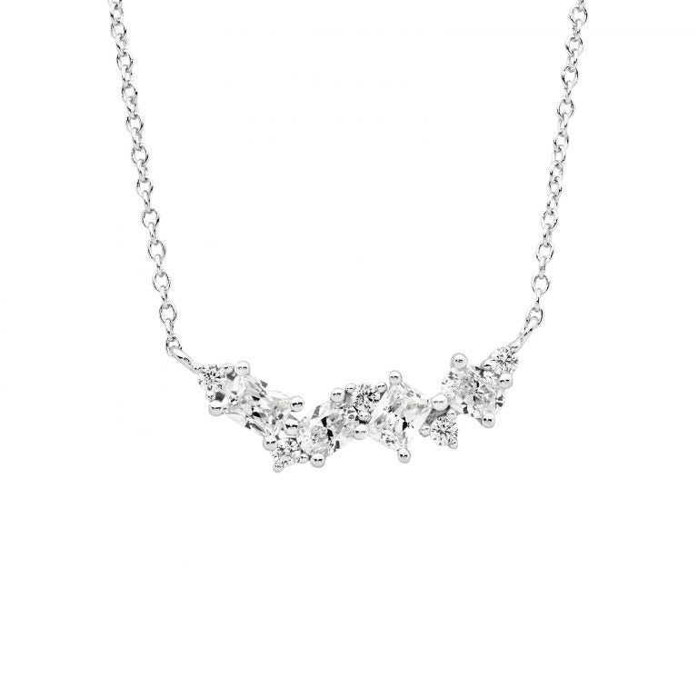 Sterling Silver CZ claw set Necklace
