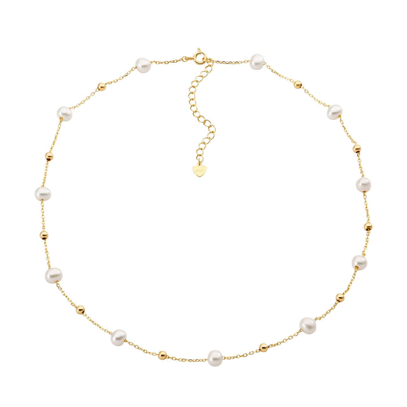 Sterling Silver Yellow Gold plated Pearl necklace