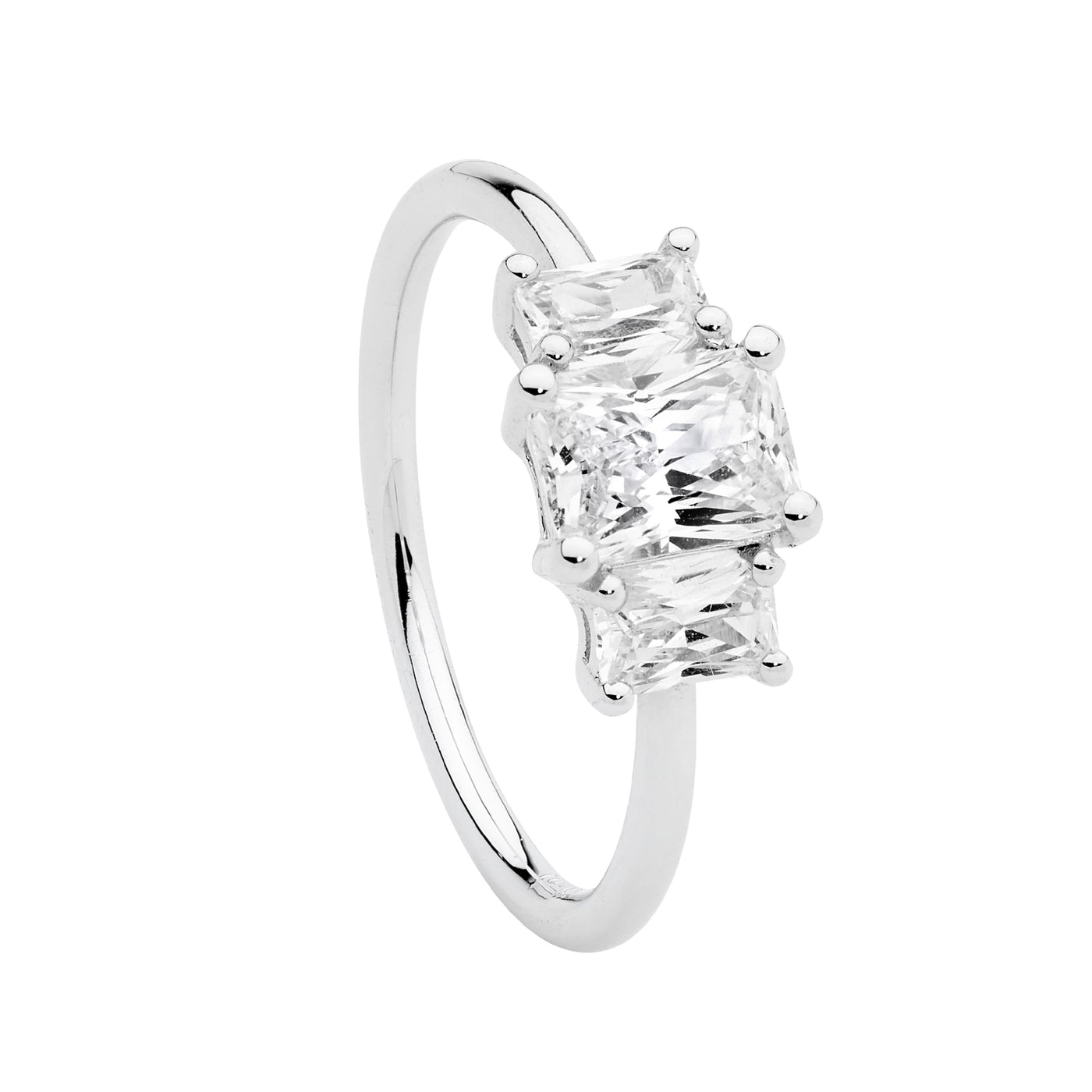 Sterling Silver Radiant Cut CZ Ring