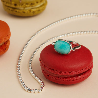 Fleur silver Amazonite Ring