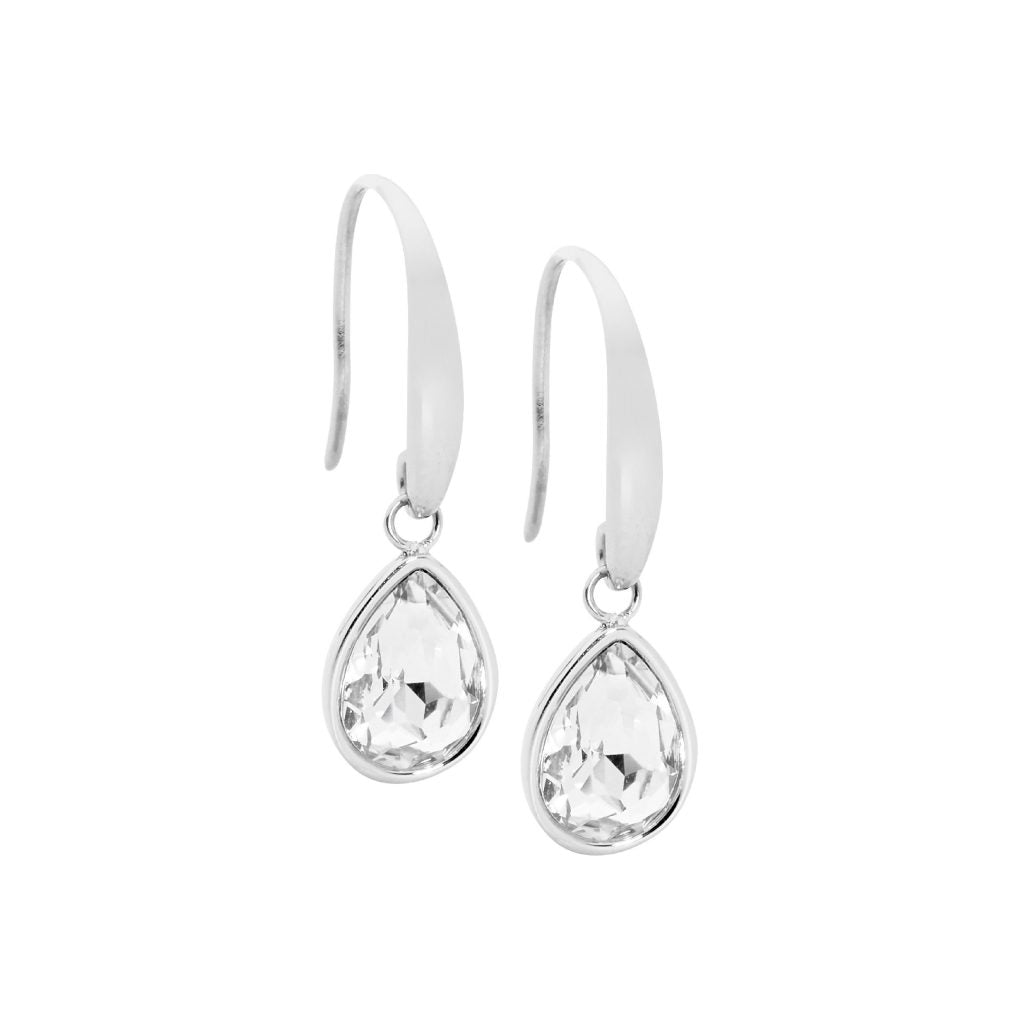 Stainless Steel Cubic Zirconia teardrop Drops