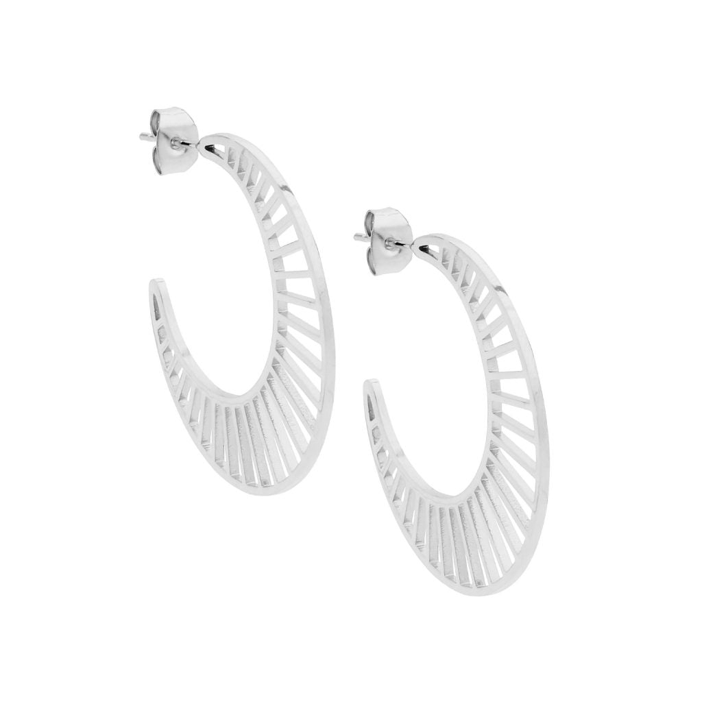 Stainless Steel Moon Hoops