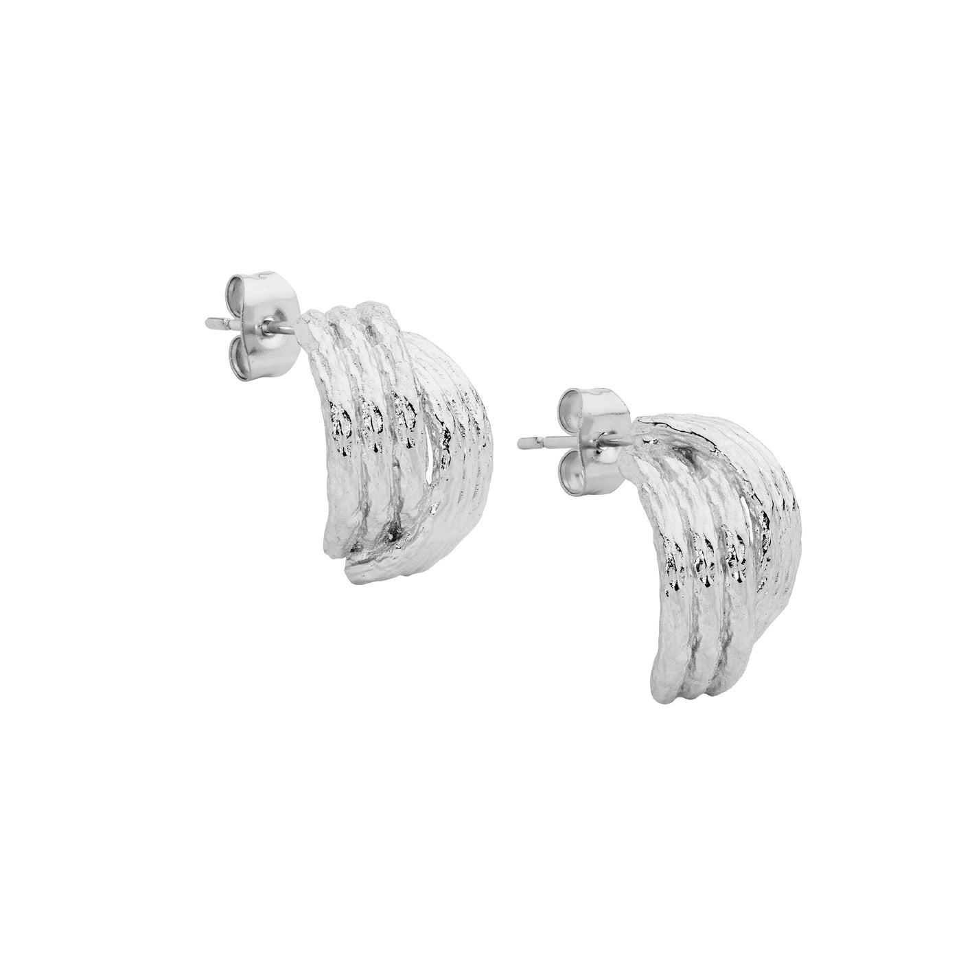 Stainless Steel cross over stud earrings