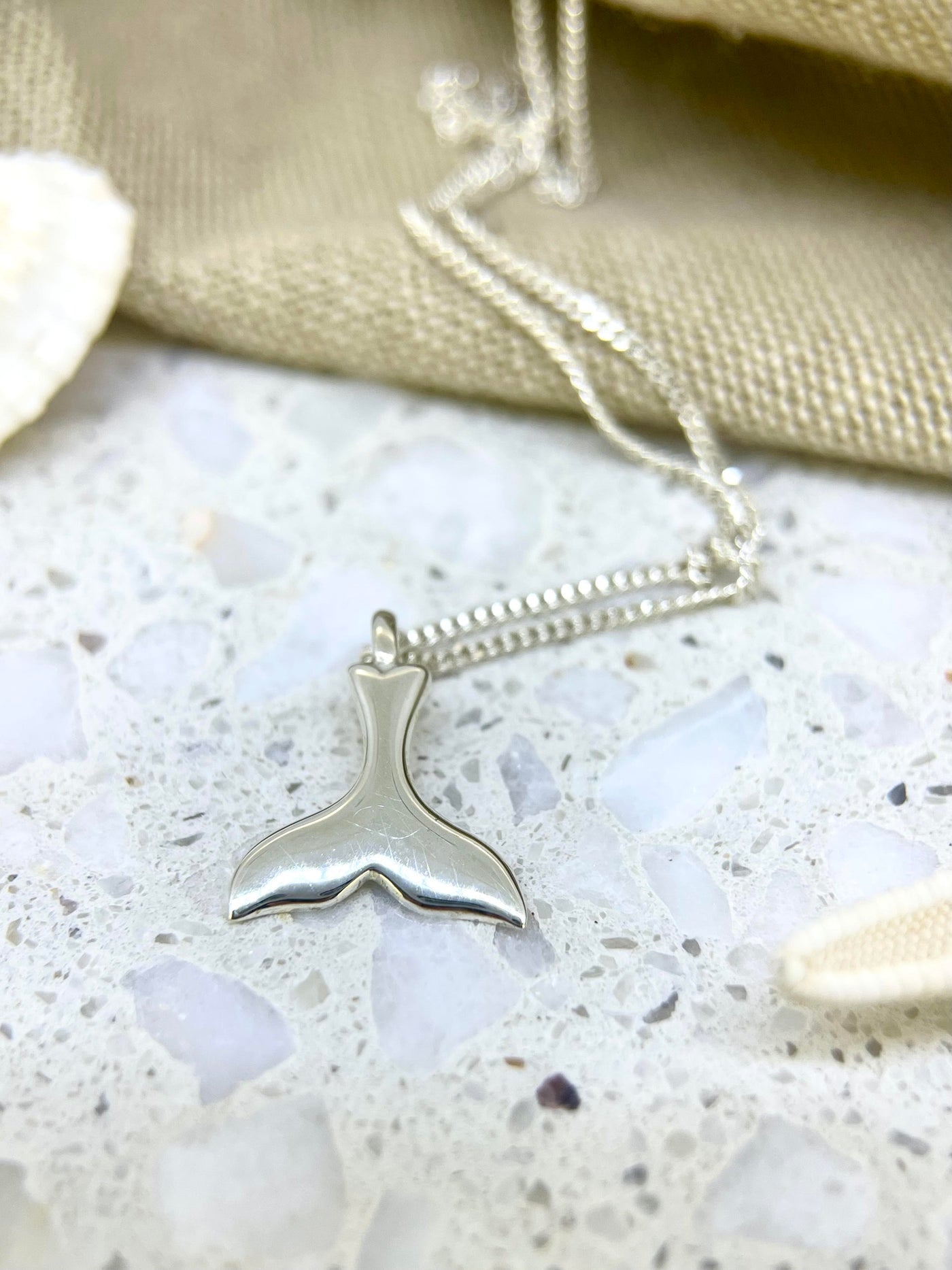 Small Whale Tail Pendant