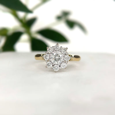 Handmade 18ct Yellow/white gold Diamond engagement ring