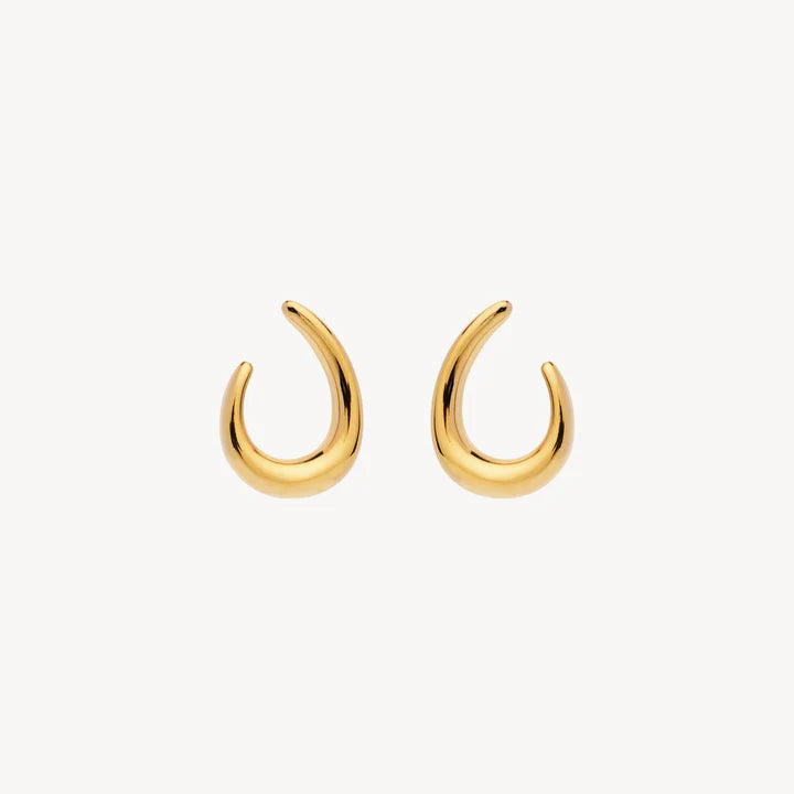 Baby Curl Stud Earrings Gold Plated