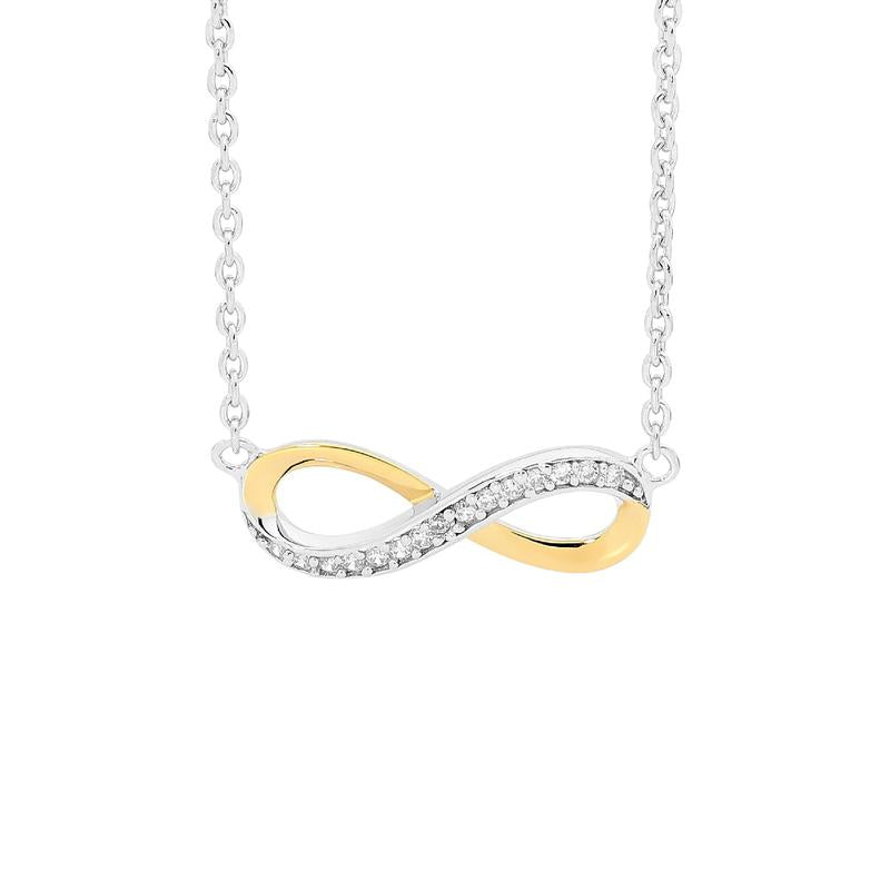 Gold Plated Cubic Zirconia Infinity Necklace