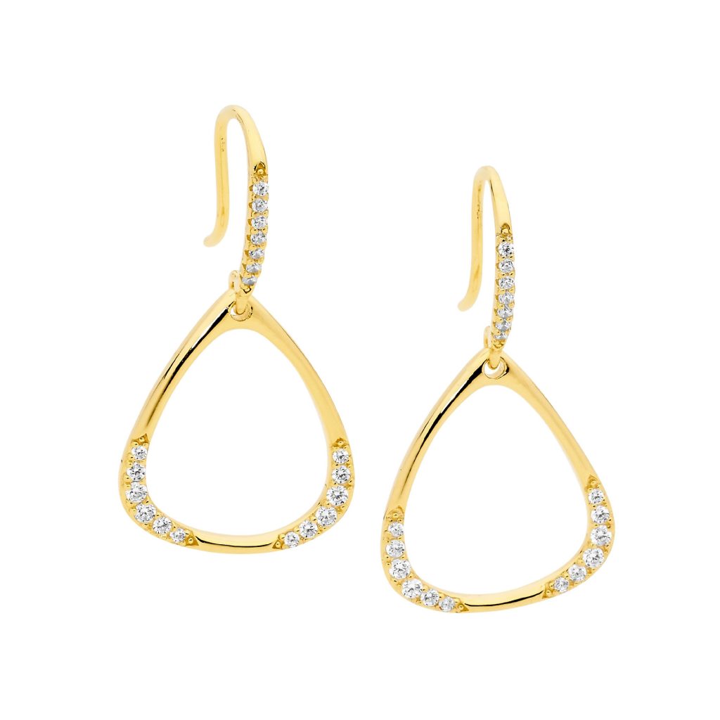 Sterling Silver Gold Plated CZ Drops