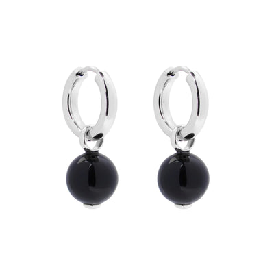Jellydrop Silver Black Onyx Earrings