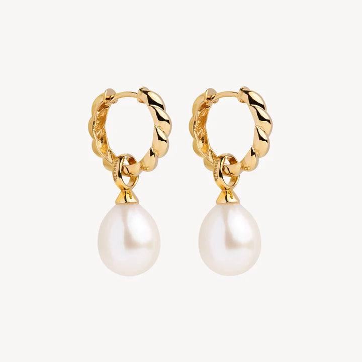 Dew Drop Pearl Earrings Gold Plated